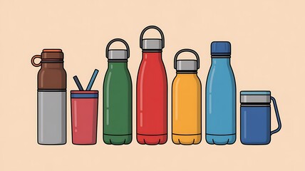 Collection of Stylish and Functional Water Bottles for Hydration on the Go