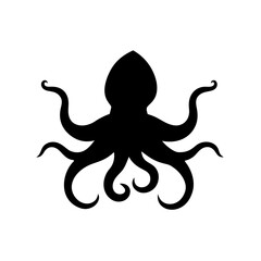 Terrifying Kraken Silhouette White Background Mythical Sea Monster Vector Graphic