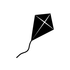 Playful Kite Silhouette White Background Outdoor Toy Activity Vector Graphic