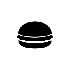 Fototapeta premium Delicious Black Silhouette of a Hamburger Side View Isolated on a Clean White Plate