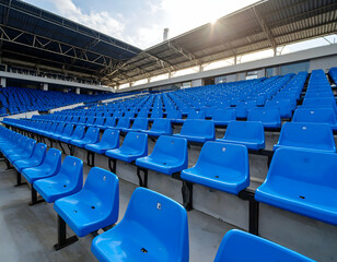 Fototapeta premium Empty Blue Stadium Seats.