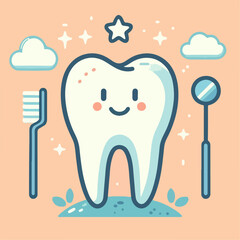 smile face teeth illustration 