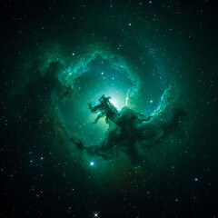 scuba diver in the night