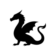 Obraz premium Legendary Dragon Silhouette Powerful Mythical Fantasy Creature Design