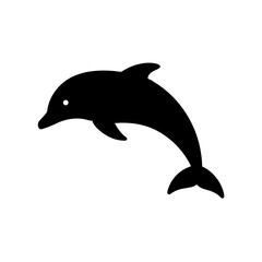 Obraz premium Graceful Dolphin Silhouette Intelligent Marine Animal Ocean Design