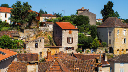 Village de Puy-l'évêque, dans le département du Lot