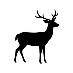 Fototapeta premium Graceful Deer Silhouette Majestic Forest Animal Wildlife Design Element