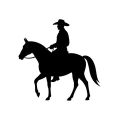 Obraz premium A Cowboy On A Horse Silhouette For A Classic Western And Rodeo