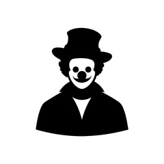A Clown Silhouette In Side View For A Circus And Entertainment