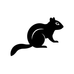 Fototapeta premium A Chipmunk Silhouette In Side View For A Small And Striped Rodent
