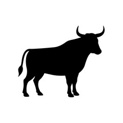A Strong Bull Silhouette In Profile For A Powerful And Masculine Animal