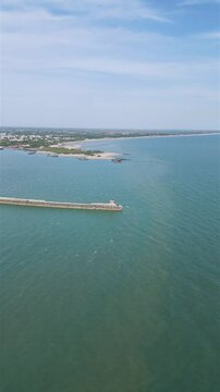 Mandvi Beach and Old Port Mandvi , 4K Aerial Drone Shot for Reel, Vertical