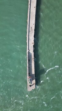 Mandvi Beach and Old Port Mandvi , 4K Aerial Drone Shot for Reel, Vertical