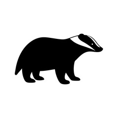Obraz premium A Simple Badger Silhouette In Side Profile For A Woodland Animal Icon