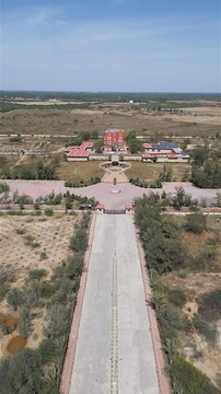 Shyamji Krishna Varma Memorial, Kutch, 4K Aerial Vertical Video for Reel.