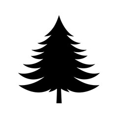 A Simple Silhouette Of A Spruce Tree For A Classic Forest Or Winter