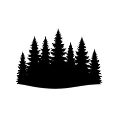 Dense Forest Treeline Silhouette For A Nature Or Wilderness Background