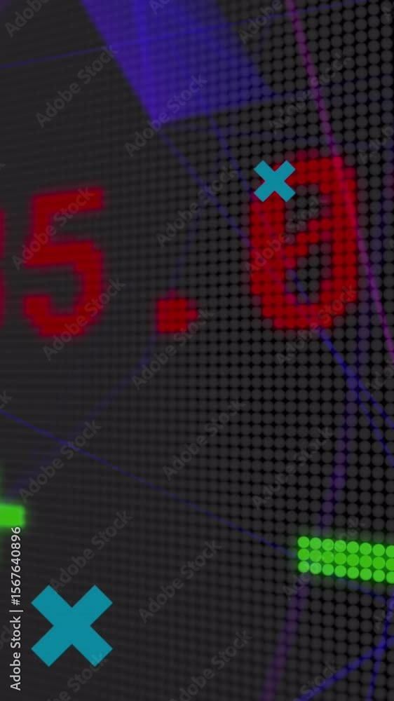 Poster animation of data processing on black background