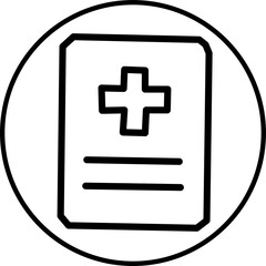Obraz premium medical report line icon in circle. Health and medical icon theme in circle
