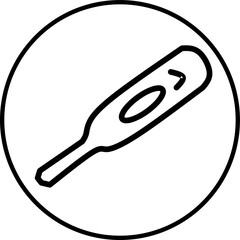 thermometer line icon in circle. Health and medical icon theme in circle