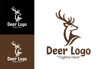 Modern Unique Dark Brown Deer Logo Design for Branding, Event Identity, and Promotion
