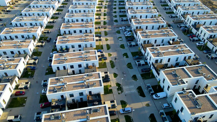 Modern area houses streets townhouse nature city