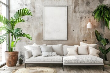 Vibrant Picture of Modern Living Room Wall Decor Blank Photo Frame Art