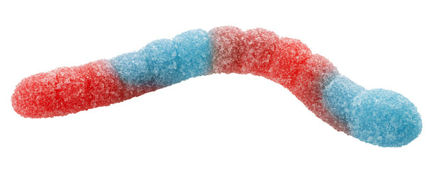 Gummy candy, isolated on white background, full depth of field