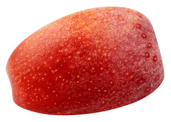 red Apple slice isolated on white background, full depth of field