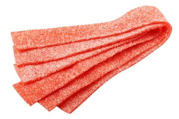 Gummy candy stripe, isolated on white background, full depth of field