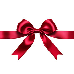 Fototapeta premium Red satin ribbon bow elegant gift wrap design