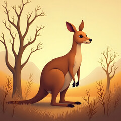 kangaroo illustration view with focus style