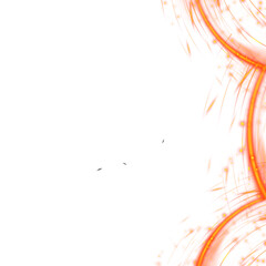 Golden twirls light frame with sparkles isolated on transparent background 