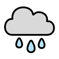Cloud with rain drop icon vector illustration. Light rain weather forecast vector illustrations.