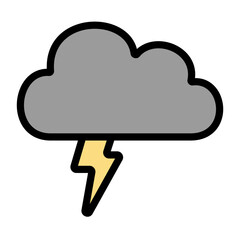 Cloud with thunder icon vector illustration. Storm weather forecast vector illustrations.