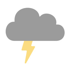 Cloud with thunder icon vector illustration. Weather forecast vector illustrations.
