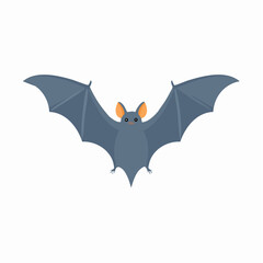 Obraz premium Adorable Cartoon Bat Illustration Night Creature, Flying Mammal, Dark Wings