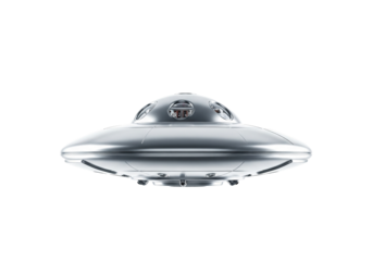 une soucoupe volante isolé sur un fond blanc