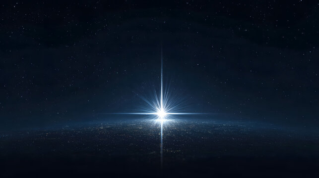 Bright and shining North Star in a night sky symbolizing hope and guidance animation
