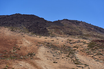 Volcanic slope and lava terrain
