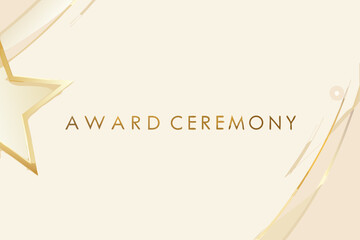 Elegant Award Ceremony Background with Golden Star and Beige Accents