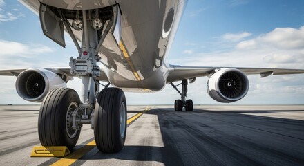 Airplane Landing Gear Close-up View
