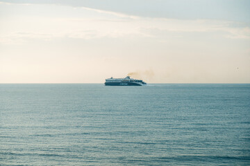 Passenger Ferry on Blue Ocean – Coastal Travel