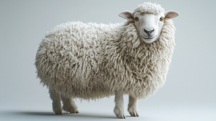 Obraz premium Sheep in Morphism style, with smooth, blended gradients showcasing its natural form and the texture of its wool.