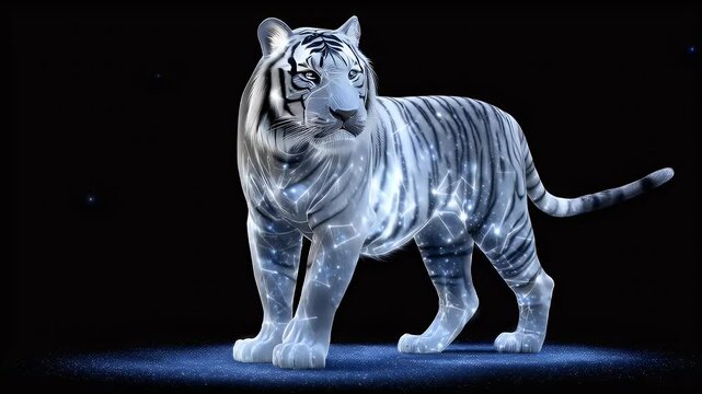 White tiger with starry pattern