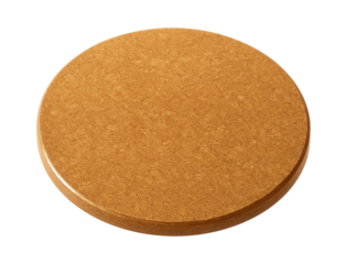 Round cork mat with moisture resistance, ideal for use under small pet dishes on a window sill.