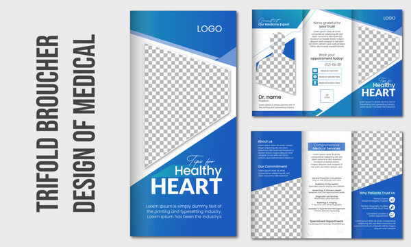 Modern Medical Brochure Design for Clinics and Hospitals &ndash; Professional Trifold Brochure Template for Healthcare Services, Doctors, Medical Centers, and Wellness Programs