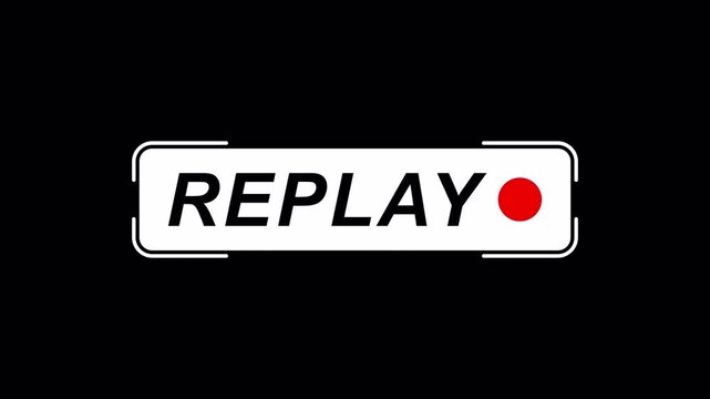 Replay sign icon animation with alpha channel. 4K video