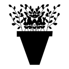 vector silhouette tree pot