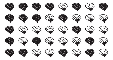 Brain Silhouette Pattern Symbolic of Cognitive Thinking and Intelligence Seamless Design for Various Creative Projects Vector